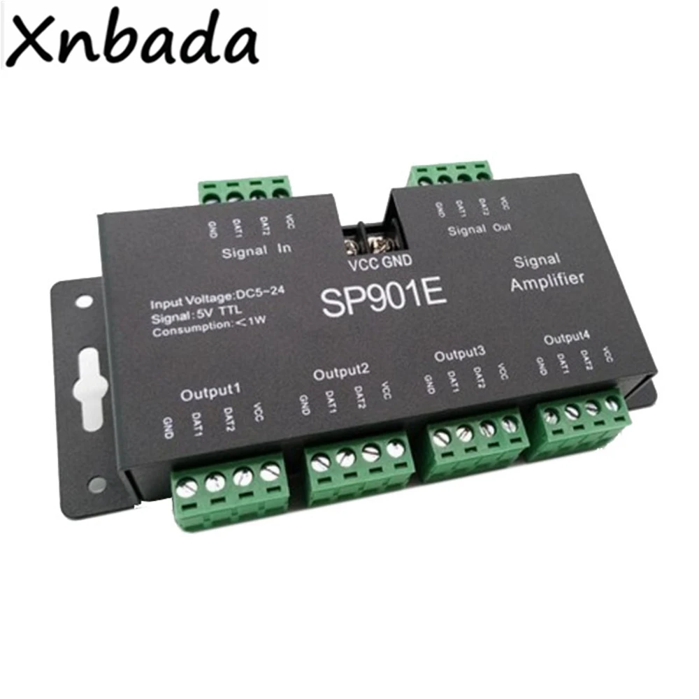 SP901E светодиодный Усилитель Сигнала контроллер SPI выход 5 в ttl DC5-24V сигнала вход для WS2811 SK6812 APA102 DMX512 модуль полосы