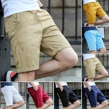 Повседневные летние шорты мужские спортивные мужские шорты с эластичной талией хлопковые шорты летние Однотонные эластичные пляжные шорты для серфинга T404