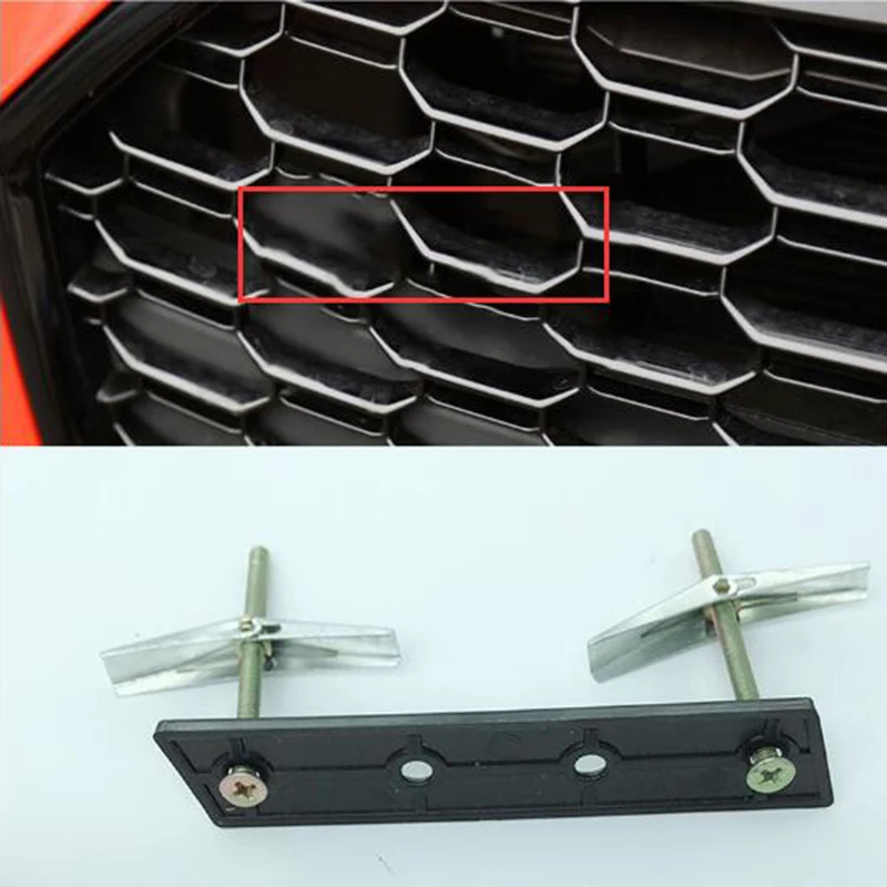 

For Audi Honeycomb Grille Emblem Bracket RS3 RS4 RS5 RS6 RS7 RS8 S3 S4 S5 S6 S7 S8 SQ3 RSQ3 RSQ5 RSQ7 TTS TTRS Car Styling Logo