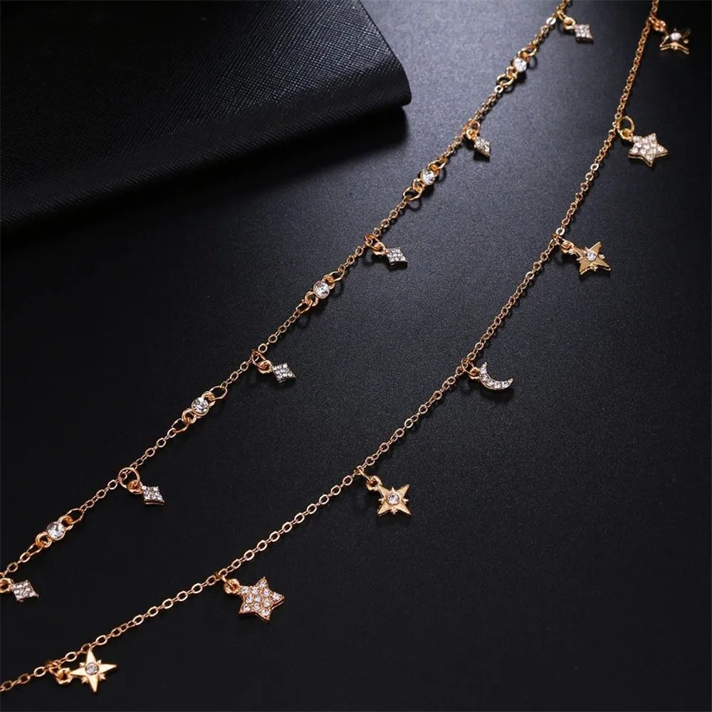 bls-mircale Multi Style Crystal Stone Stars Moon SunDangle For Women Girls Vintage Multilevel Summer Bohemian Geometric Jewelry
