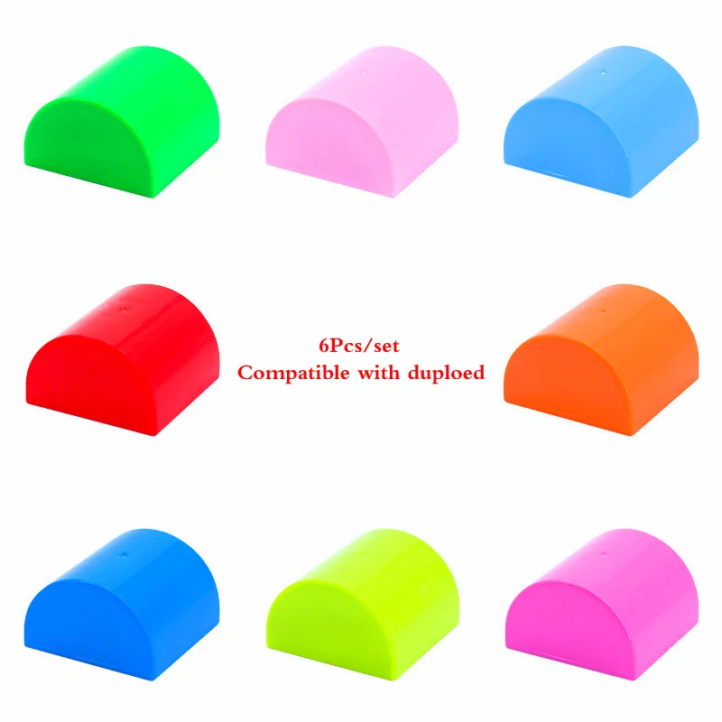 

6Pcs/lot Big Size Diy Accessories Building Blocks 2X2 Arched Brick Assembled Parts Compatible Legoing Duploed Toys for Children