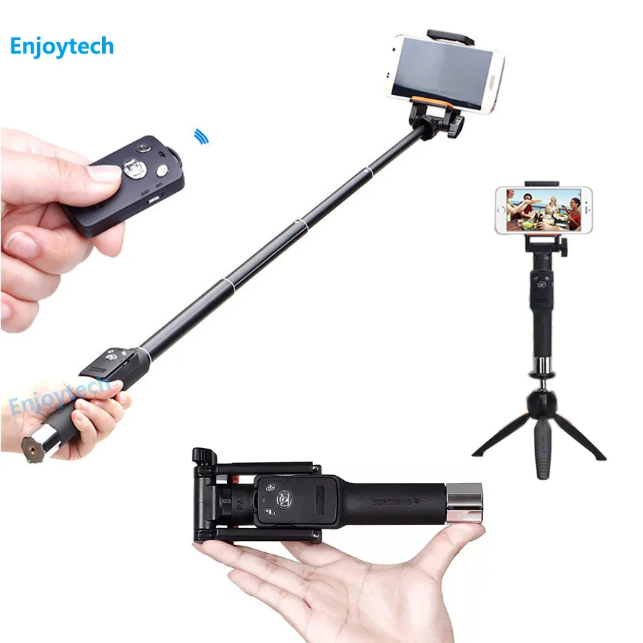 

High Quality Bluetooth Selfie Stick With Mini Tripod 16.5-69.5CM Extendable Monopod For Huawei Samsung Iphone 6 6s 7 Smartphone