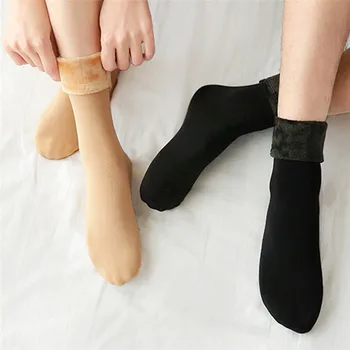 

New Winter Socks Women Wool Cashmere Thicken Thermal Soft Casual Solid Winter Socks Girls Casual Soft Warm Socks Calcetines R16