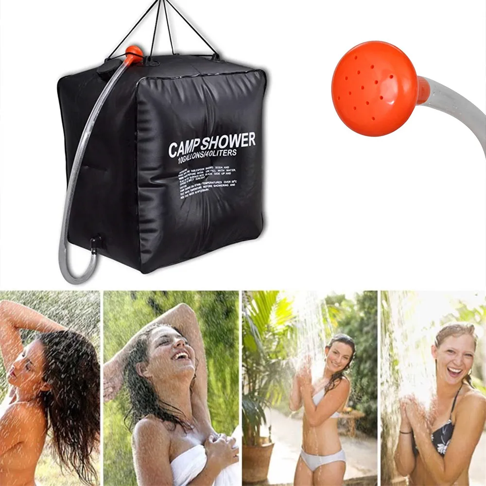 

40L Portable Solar Heated Shower Water Bathing Bag Outdoor Camping Hiking Sport #3N05