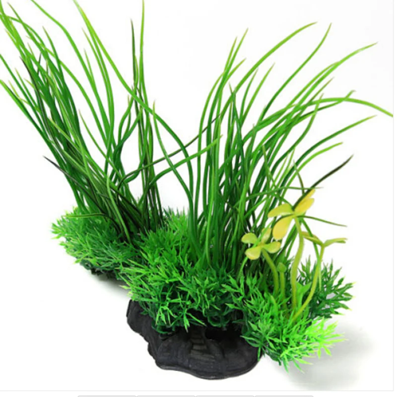 20x18CM Lovely Artificial Plant Grass Plastic Green Underbrush Aquarium