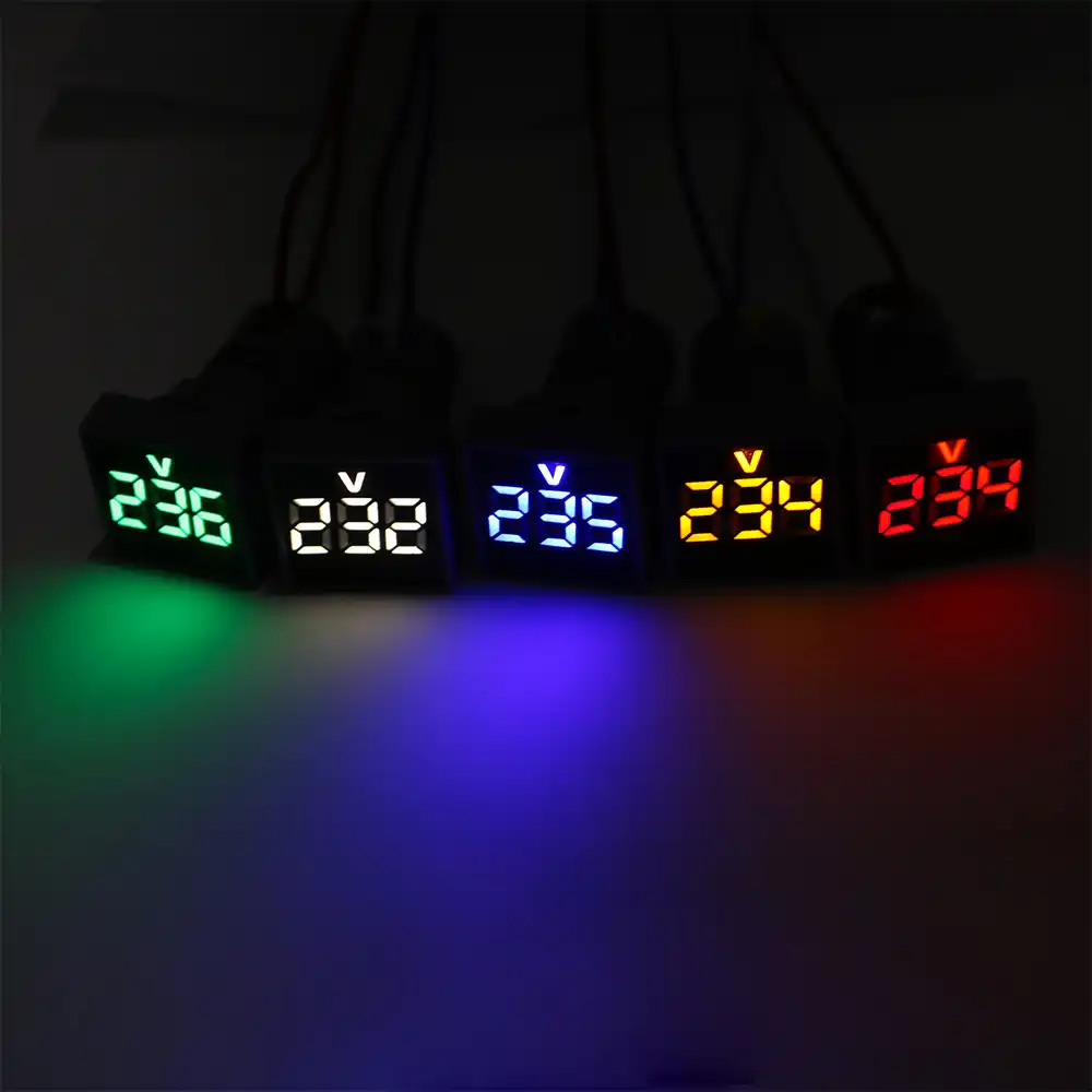 Mini 22MM AC 60-500V LED Voltmeter Voltage Meter Indicator Pilot Light ATF