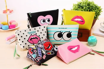 

by dhl or ems 100pcs Purses Modern Girl Big Eyes Print Women Purse Wallets Coin Bag Female Key Cases Lady Small Pouch