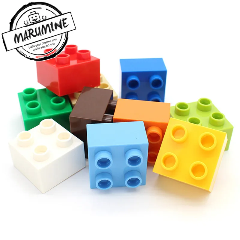 MARUMINE 2x2 Dots Duplo блок 50 шт./лот классические Строительные кирпичи объемные развивающие Technic игрушки подарок для детей