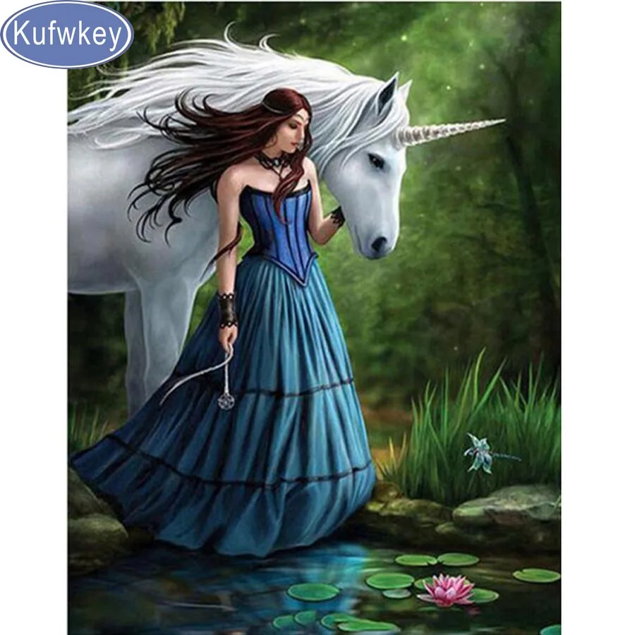 

5d diy Diamond Painting Unicorn angel Girl full diamond Embroidery animal 3d Cross stitch rhinestone moaic painting Home Decor