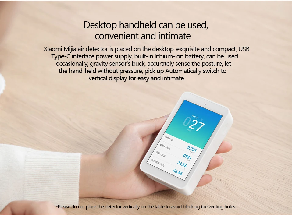Xiaomi Mijia Air Detector высокоточный сенсорный экран 3,97 дюйма USB интерфейс PM2.5 CO2a TVOC датчик влажности монитор воздуха для дома