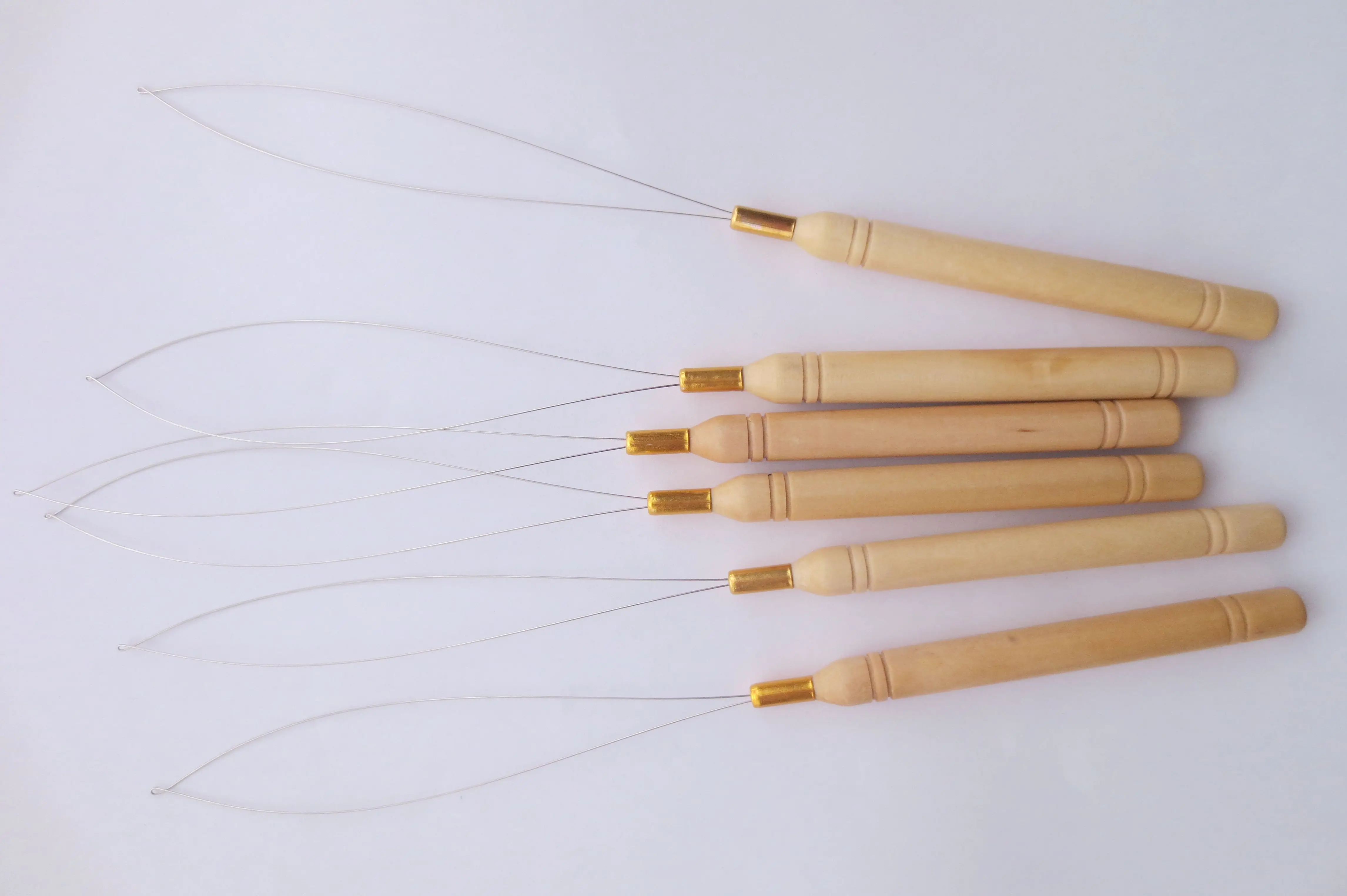 

40 PCS/Lot Wooden Handle Pulling Needle /Loop Needle Hair Extensions,Hair Extension Tools