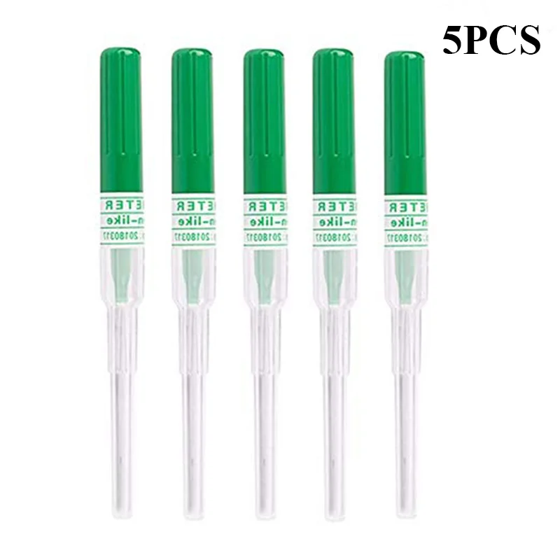5PCS 18 Gauge Ear Nose Catheter Piercing Needles IV Catheter Needles