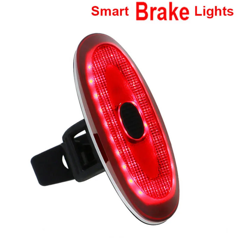

USB Bike Rear Light smart Bicycle Brake Safe Lights Rechargeable taillight Cycling Rechargeable led lamp