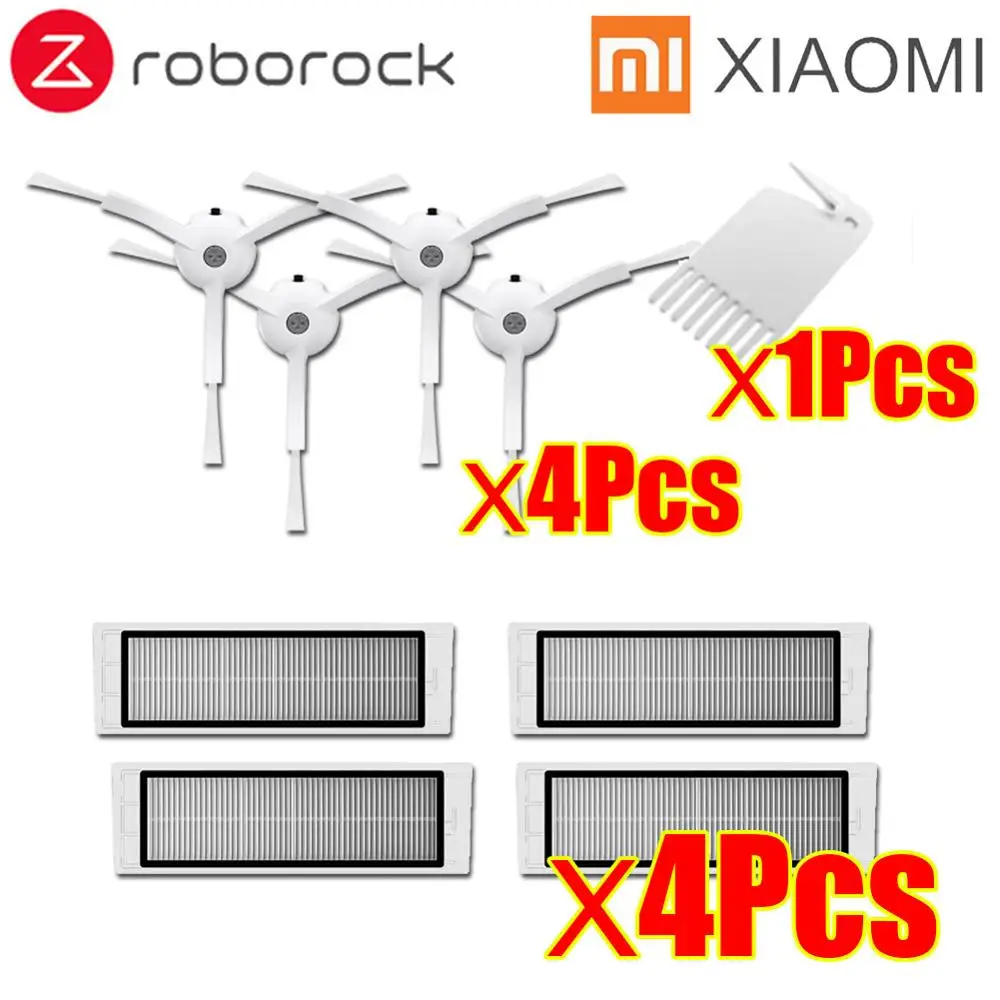 Тряпки для мокрой уборки фильтр боковая щетка рулон щетка подходит для Xiaomi Roborock Robot S50 S51 Запчасти для пылесоса наборы - Цвет: 9Pcs