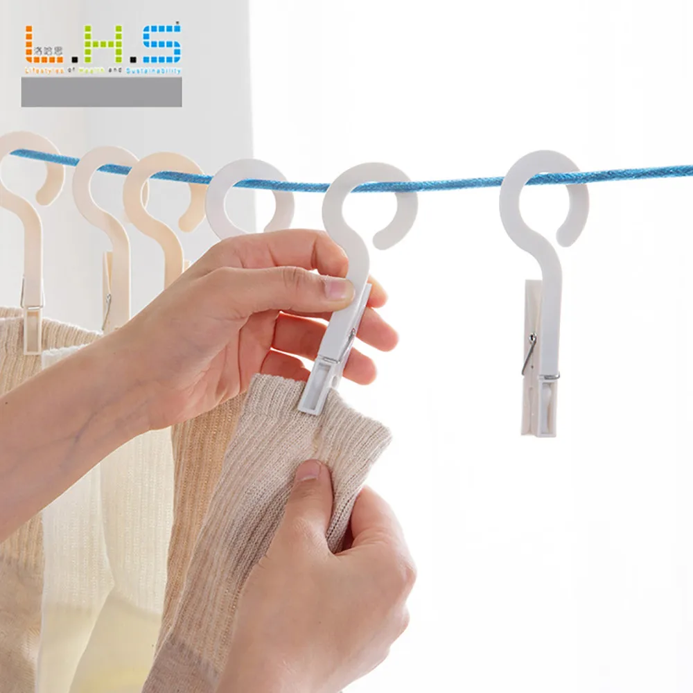 

2019 NEW High Quality 4 Clips Underwear Socks Clothes Laundry Hanger Hook Drying Rack Clothespin Craft Decoration Clips Pegs LD