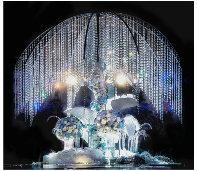 HAOCHU 10 м Кристальные прозрачные акриловые бусины гирлянда «алмазные нити» свадебное дерево декор восьмиугольник бобы гирлянда на занавеску ремесла поставки