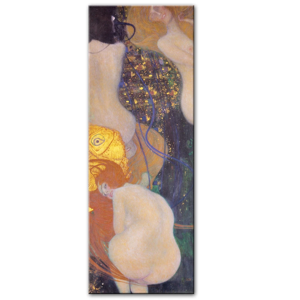 Gustav Klimt Kiss холст художественные картины репродукции Золотая рыбка знаменитый холст художественные принты декоративные картины для дома для гостиной