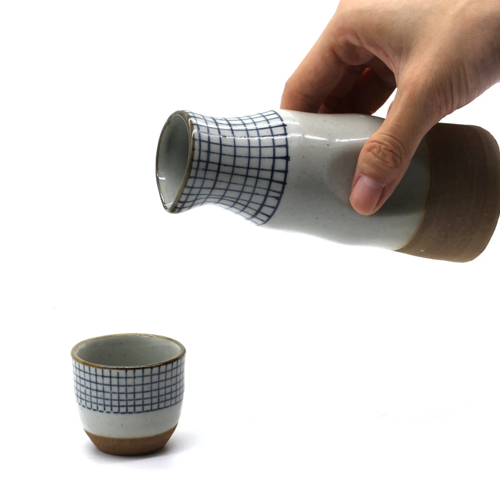 Здоровье Janpanese Sake Cup Set глазурованная наивная керамическая Керамика ручной работы набор для бутылок фарфоровый Sake Pot набор для вина чашка для вина