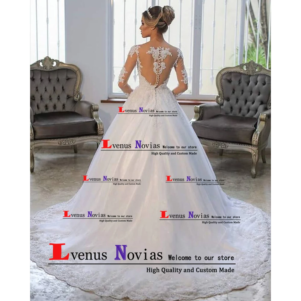 Vestido Branco Longo Gelinlik винтажное бальное платье с длинным рукавом свадебные платья 2020