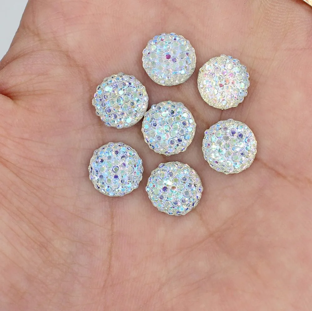 Pick 10 12 14 16 мм 24 шт. Bling Clear AB/Crystal AB Resin Стразы круглые стразы с плоской задней