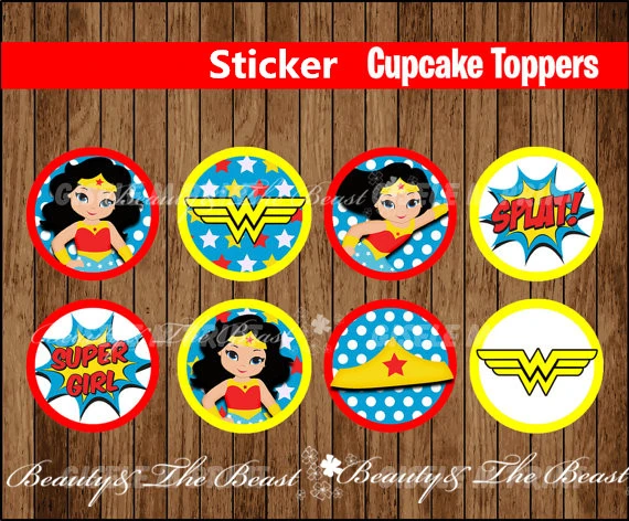 Puntuación Girar en descubierto solo Wonder Woman pegatina para fiesta, adornos para Mujer Maravilla,  decoraciones para fiesta de cumpleaños, etiquetas adhesivas para dulces de  cumpleaños|stickers for|stickers for kidsstickers stickers - AliExpress
