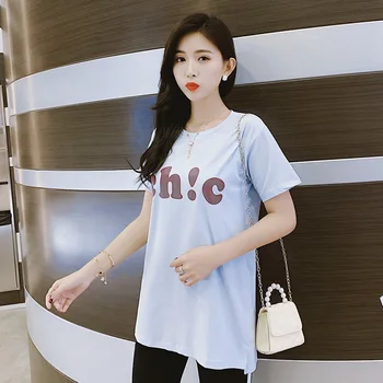 

Maternity dress summer letter printing pregnancy t-shirt new fashion summer short-sleeved shirt loose long t-shirt