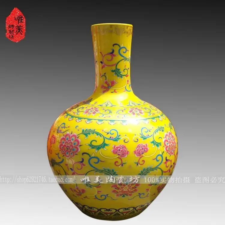 Jingdezhen Ceramic Vase Pastels Bottle Large Bush Rope Floor Vase