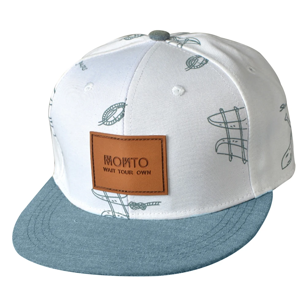 

Unisex Letters Patch Graffiti Print Flat Bill Hip Hop Snapback Baseball Hat Cap