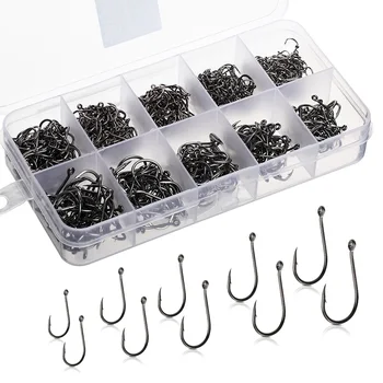 

DONQL 200-700pcs Barbed Fishing Hooks Single Circle Fishhook 3#-12# High Carbon Steel Carp Fly Fishing Hook Sea Accessories