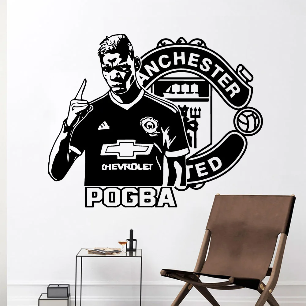 

Creative football POGBA Cartoon Wall Decals Pvc Mural Art Diy Poster Living Room Children Room Wall Decal Home Decor naklejki