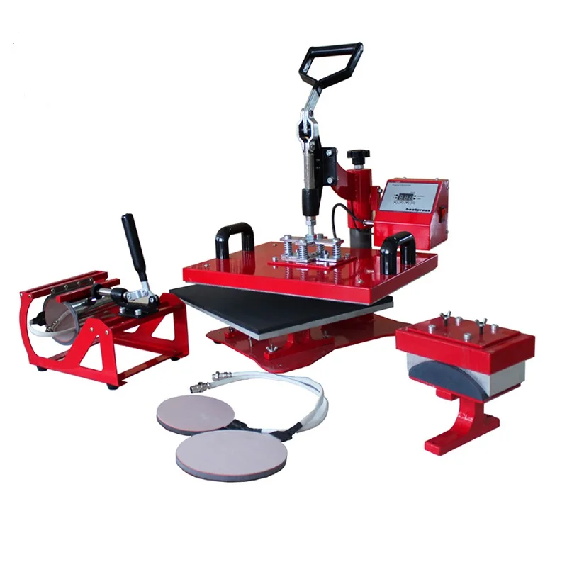 

15cmx20cm(6x8inch) New Design 5 in1 combo T-shirt/Mug/Hat/Plate Swing Heat Transfer Printing Machine No.HP5IN1-3