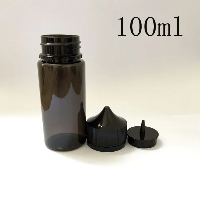 

50pcs 100ml Plastic PET Black Dropper Bottles Liquid E Juice Eye Drop Bottle Pointed Tip Childproof Cap Vape Oil Fill Container