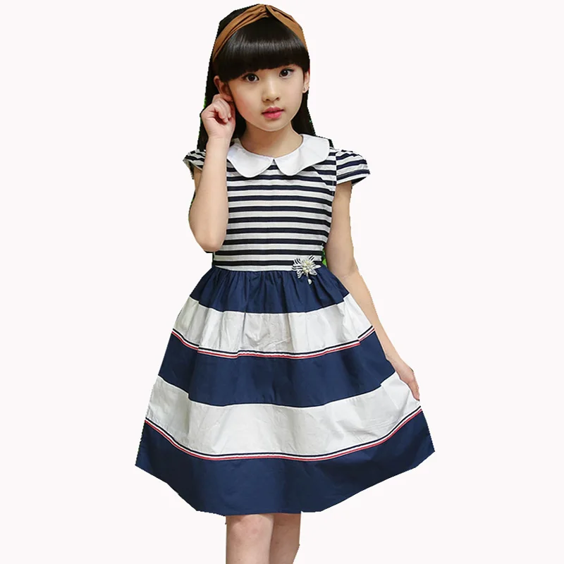

Children's Gilrs summer national style striped hight waist princess tutu Ball Gown dress clothing for girls dresses vestidos 40