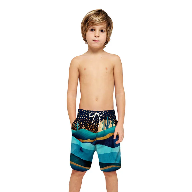 Быстросохнущие шорты для маленьких мальчиков, летние пляжные шорты для плавания, повседневные шорты для детей, праздничная одежда для купания для мальчиков 8, 10, 12, 14 лет