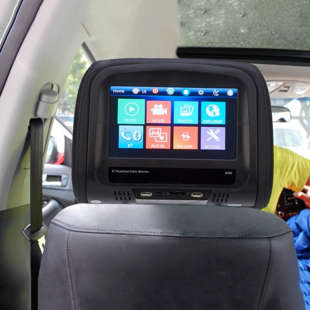 

Universal 8 Inch LCD Screen Monitor Car MP5 Players Headrest Monitor Support USB/SD Input/FM/Speaker/Car Camera