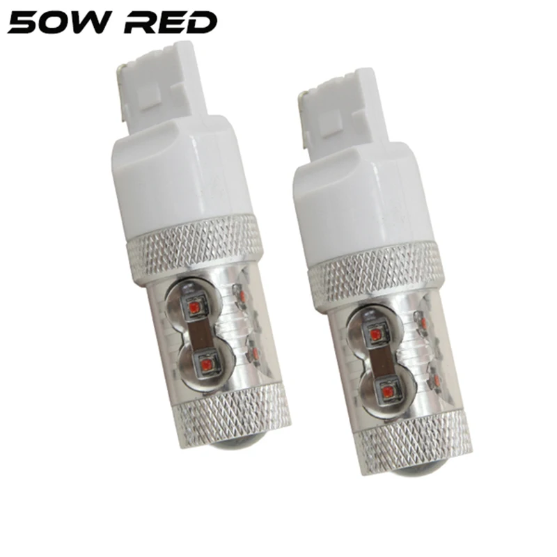 2x T20 7440 W21W для CREE чип лампа белый/желтый/красный авто светодиодный светильник