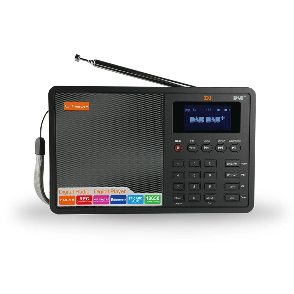 Goede GTMedia D1 DAB FM Digitale Radio Stereo Ingebouwde Luidspreker Bluetooth met LED Display Ondersteuning Wereldwijd FM band frequentie