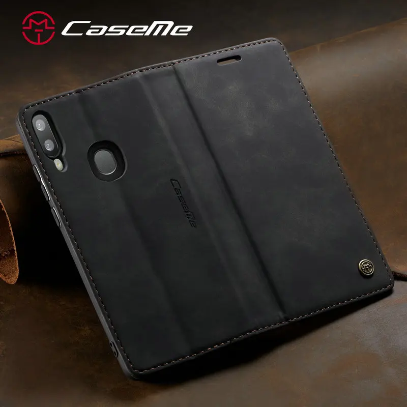 CaseMe Retro Magnetic Leather Wallet Phone Case with Stand Feature