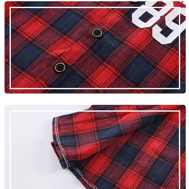3 Baby Boy Shirts Plaid Party Letters Shirts Girls Blouse Kids Long Sleeve Tops Outwear Cotton Designer Stylish Children Clothing