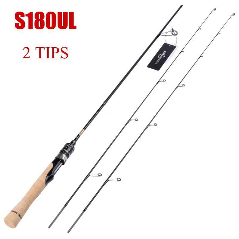 R-S180UL 2TIPS SeekBass гибкий ul спиннинговое удилище 0,8 М1. 8 м-5 г вес приманки сверхлегкие Спиннинговые удилища ультра легкое литье спиннинговое удилище - Цвет: R-S180UL 2TIPS
