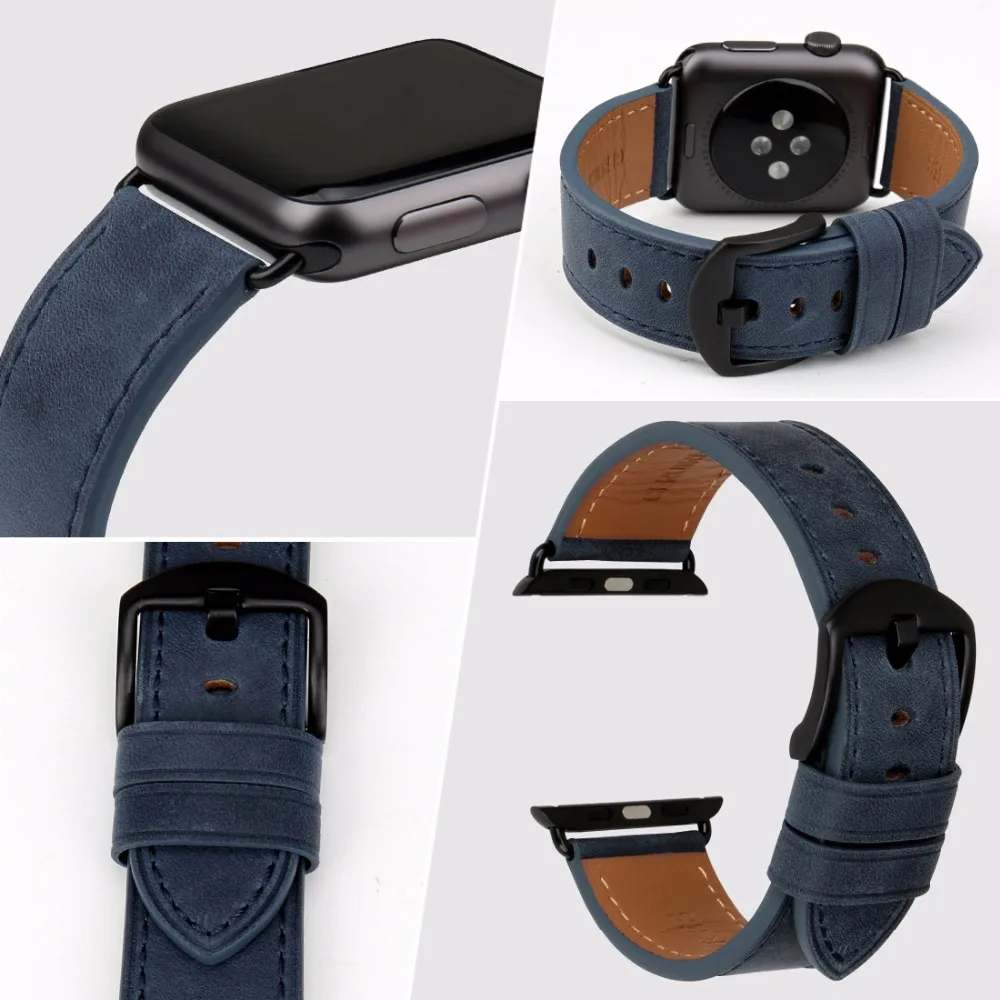 Кожаный ремешок для часов MAIKES Apple Watch 42 мм 38 44 40 серия 4/2/1 все модели iWatch|Ремешки