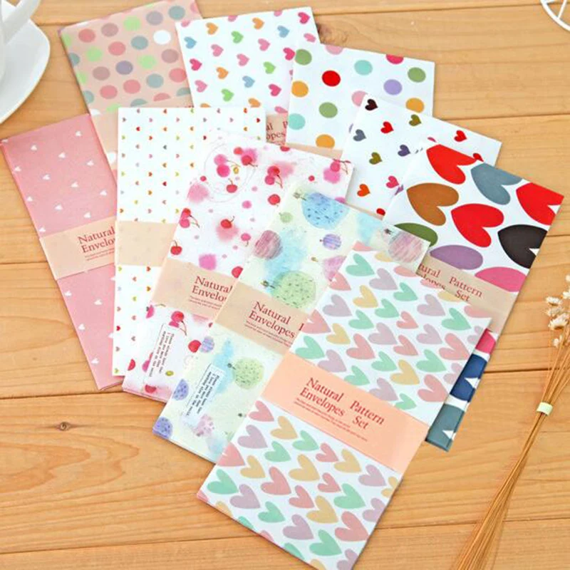 

5pcs/lot Korean Romantic Envelopes Candy Pattern Birthday Gifts Mini Colorful Paper Craft Envelope for Wedding Letter Invitation