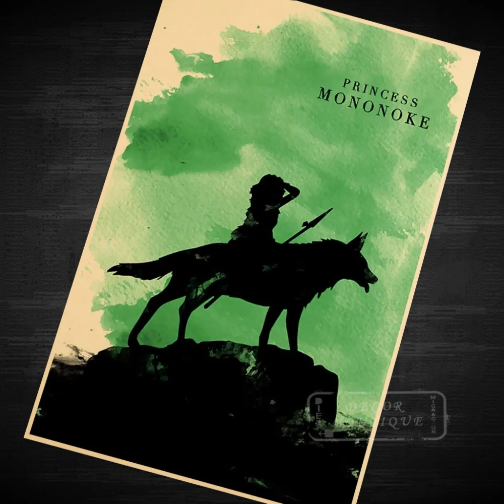 

Princess Mononoke Cartoon Futurism Minimalism Art Vintage Retro Canvas Painting Poster DIY Wall Home Bar Posters Home Decor Gift