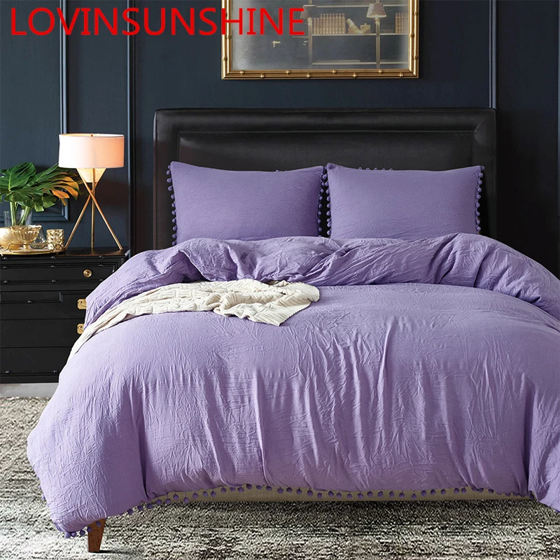 

LOVINSUNSHINE High Quality Quilt Cover Set King Size Comforter Bedding Sets Queen Solid Duvet Cover Set SS03#
