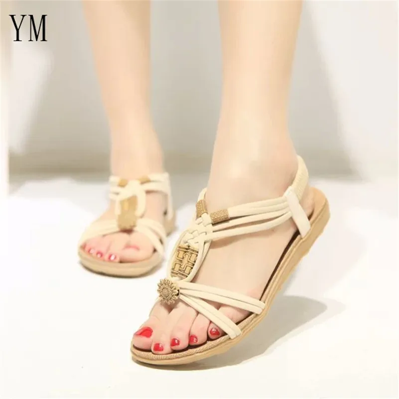 

2019 Summer Women Sandals Shoes Bohemia Women Shoes New Fashion Beach Sandals Solid Women Flip Flops Casual Flat Sandalias Mujer