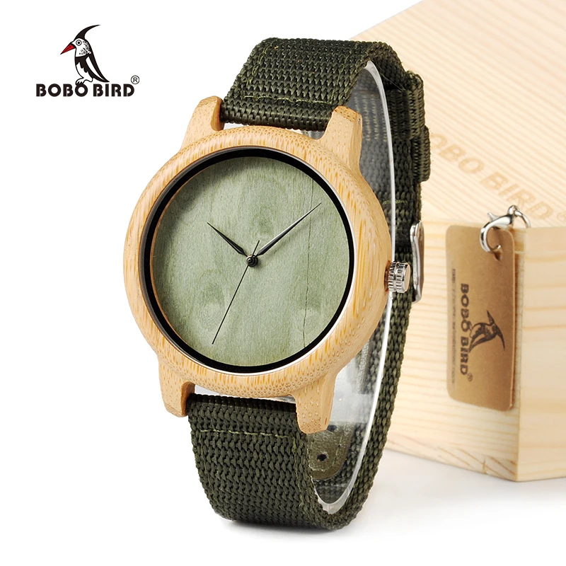 Meilleur BOBO BIRD D12 Hommes Montre Nouvelle Montre Design En Bois De Luxe avec Tissu Sangle Montres Japon Mouvement 2035 Montre à Quartz pour hommes