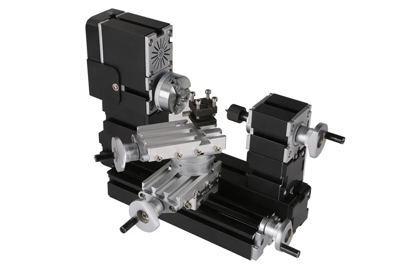 

60W Electroplated Mini Metal Rotating Lathe with 12000r/min, 60W Motor and Larger Processing Radius,DIY Tools as children's Gift