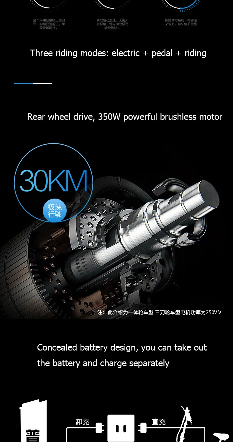 Discount Electric bike 20inch Aluminum Folding bike 48V12.5A Battery electric Bicycle 350W Powerful Motor Mountain e bike Snow/city ebike 9