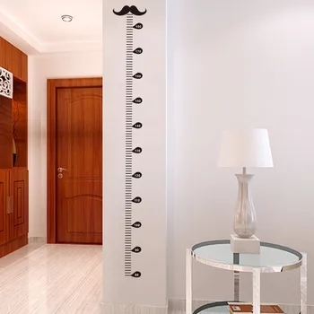 

cartoon Moustache growth chart wall art decals living room home decorations diy stickers kids gift height measure chart