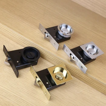 

Ke resistant imported black hook lock the kitchen door lock partition invisible indoor sliding door